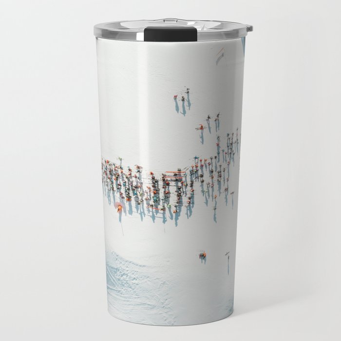 Aerial shot of ski resort Travel Mug