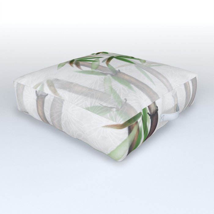 Bamboo Forest on patterned cloth Outdoor Floor Cushion