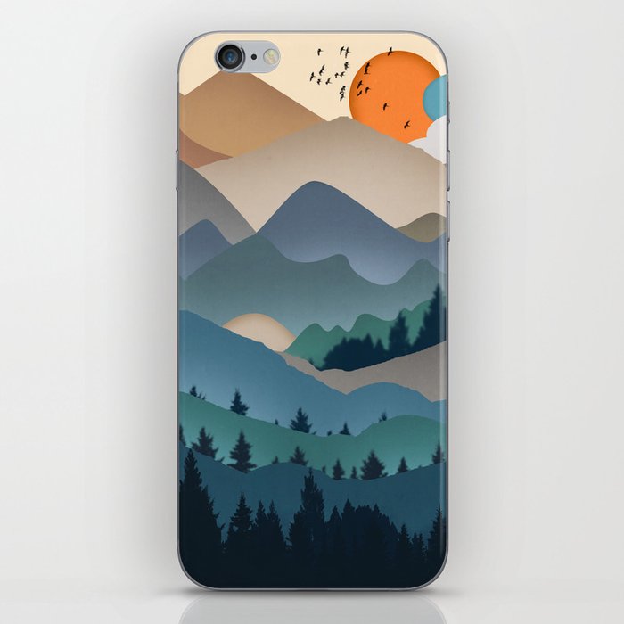 endless mountains silhouette iPhone Skin