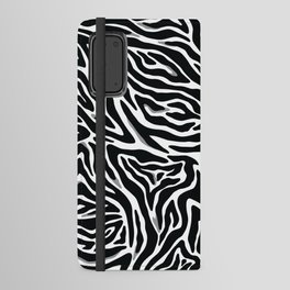 Black and White Abstract Zebra skin pattern. Digital Illustration Background Android Wallet Case