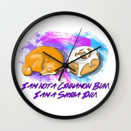 Shiba vs. Cinnamon Bun Wall Clock