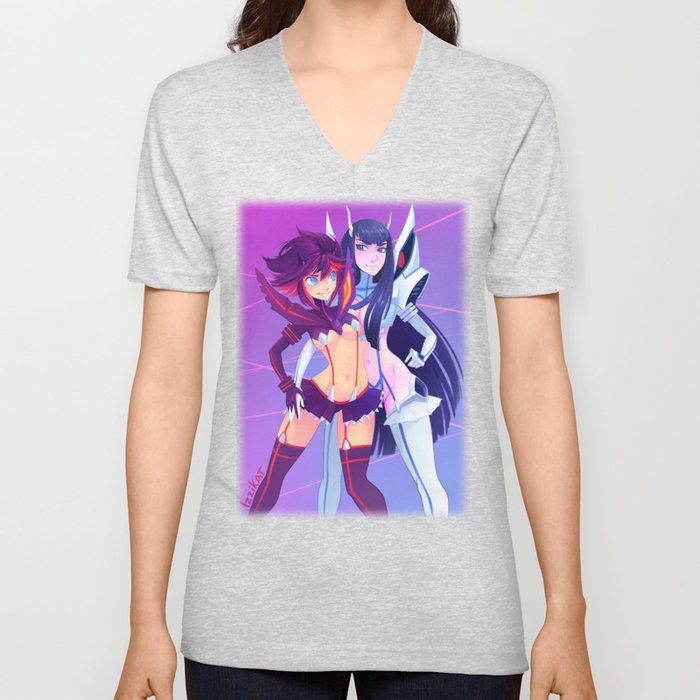 Ryuko and Satsuki V Neck T Shirt