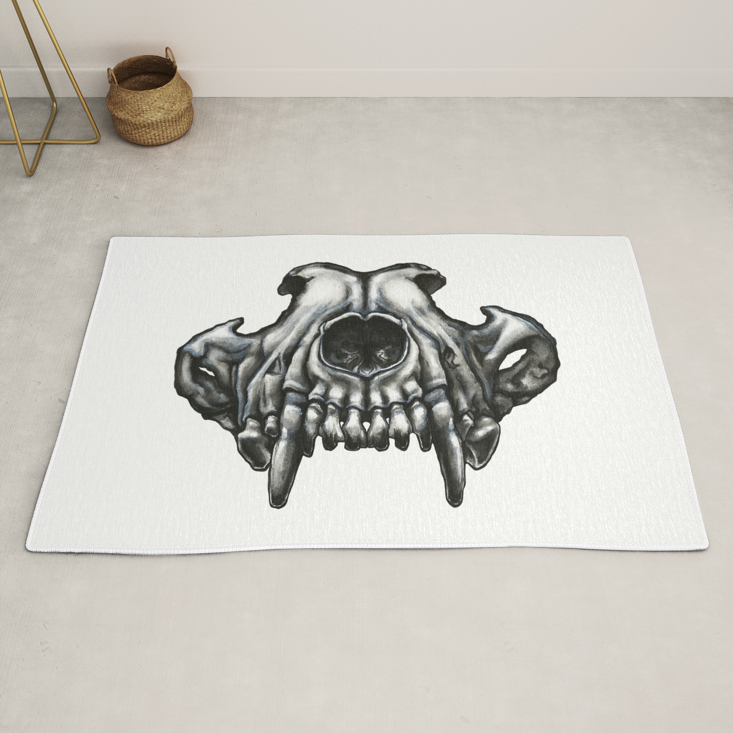 Illustrated Wolf Skull Rug By Brittneytaylor Society6