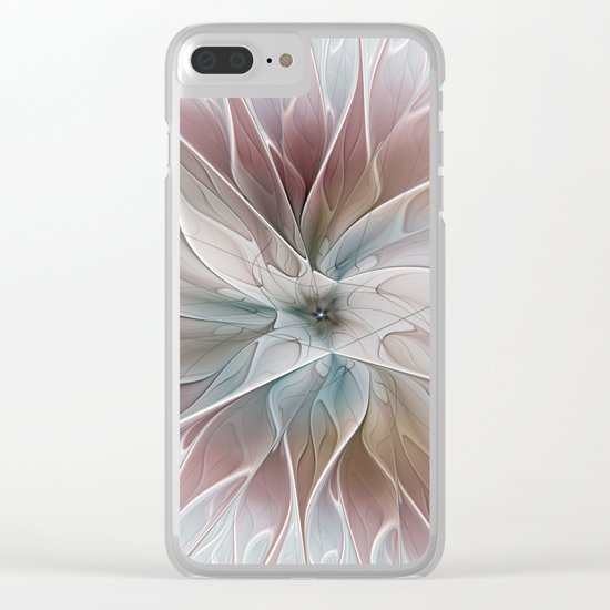 A Floral Friend, Abstract Fractal Art Clear iPhone Case