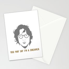 You may say I'm a dreamer - Imagine song - 70s music Stationery Card
