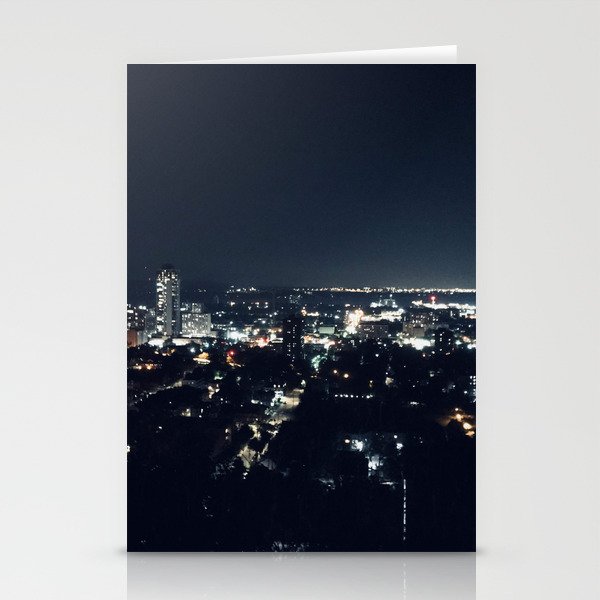 Downtown at Night Stationery Cards