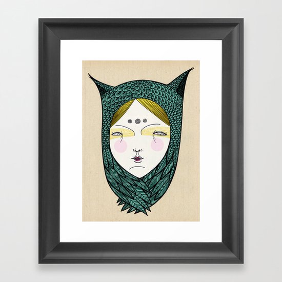 The owl girl Framed Art Print