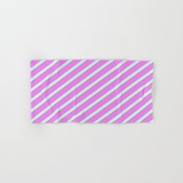 [ Thumbnail: Dark Sea Green, Violet, and Lavender Colored Lines/Stripes Pattern Hand & Bath Towel ]