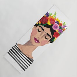 Floral Frida - Black & White Yoga Mat