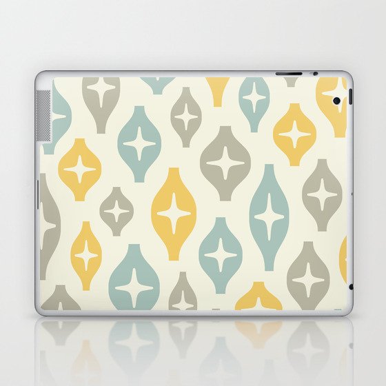 Floating Lanterns 632 Yellow Gray Blue and Beige Laptop & iPad Skin