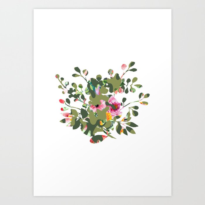 Floral camouflage Art Print