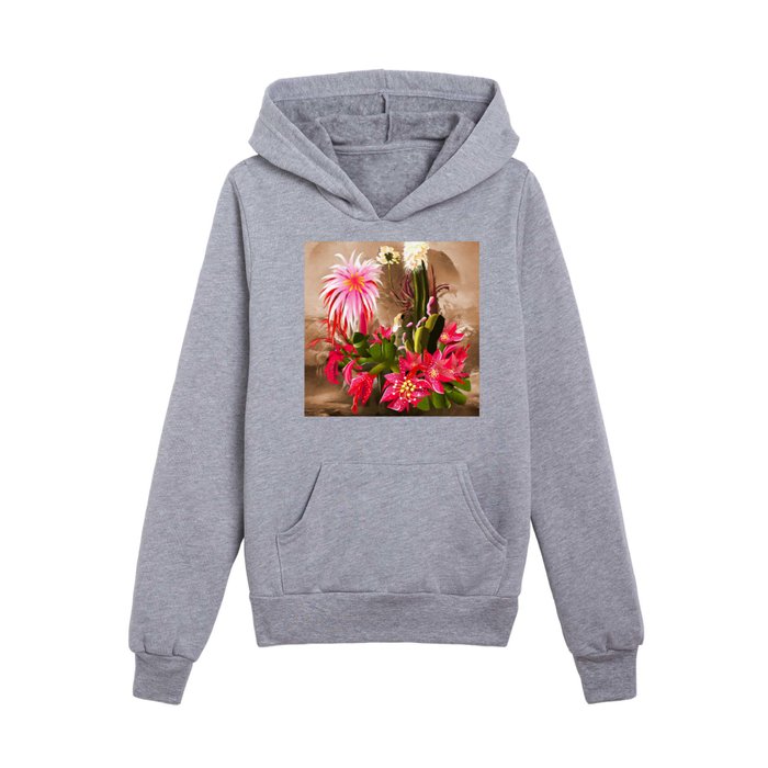 Delicate flowers of the Mexican desert Kids Pullover Hoodie