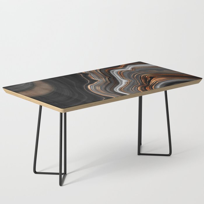 Glowing Marble Waves  Coffee Table