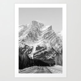 Rocky Mountains Black and White Art Print