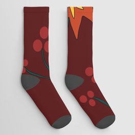 Retro abstract flower design 2 Socks