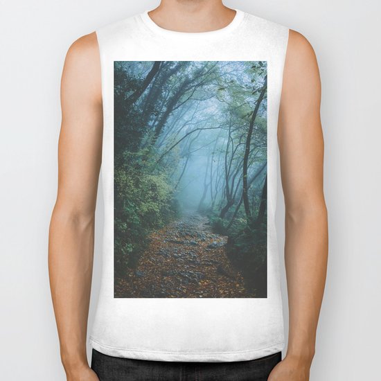 woods path Biker Tank