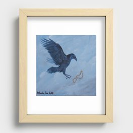The raven reached for the golden necklace Recessed Framed Print