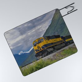 Alaska Passenger Train 0781 - Turnagain Arm, Cook Inlet Picnic Blanket