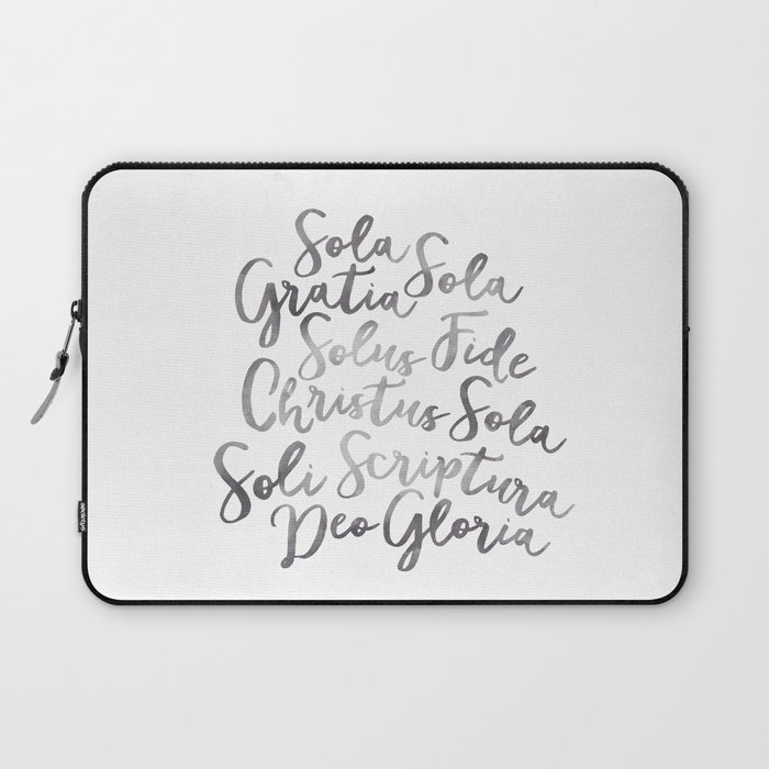 The Five Solas in Gray Laptop Sleeve