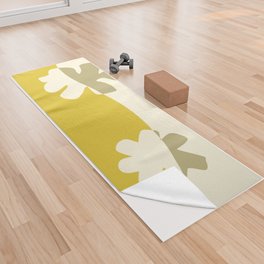 Minimal floral colorblock 1 Yoga Towel