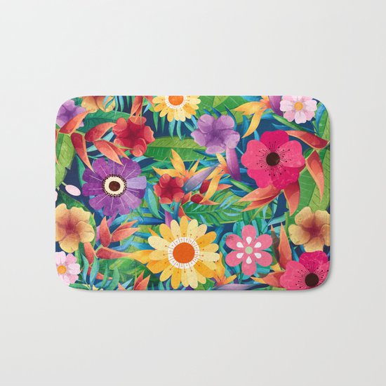 Summer Floral Dreams Bath Mat