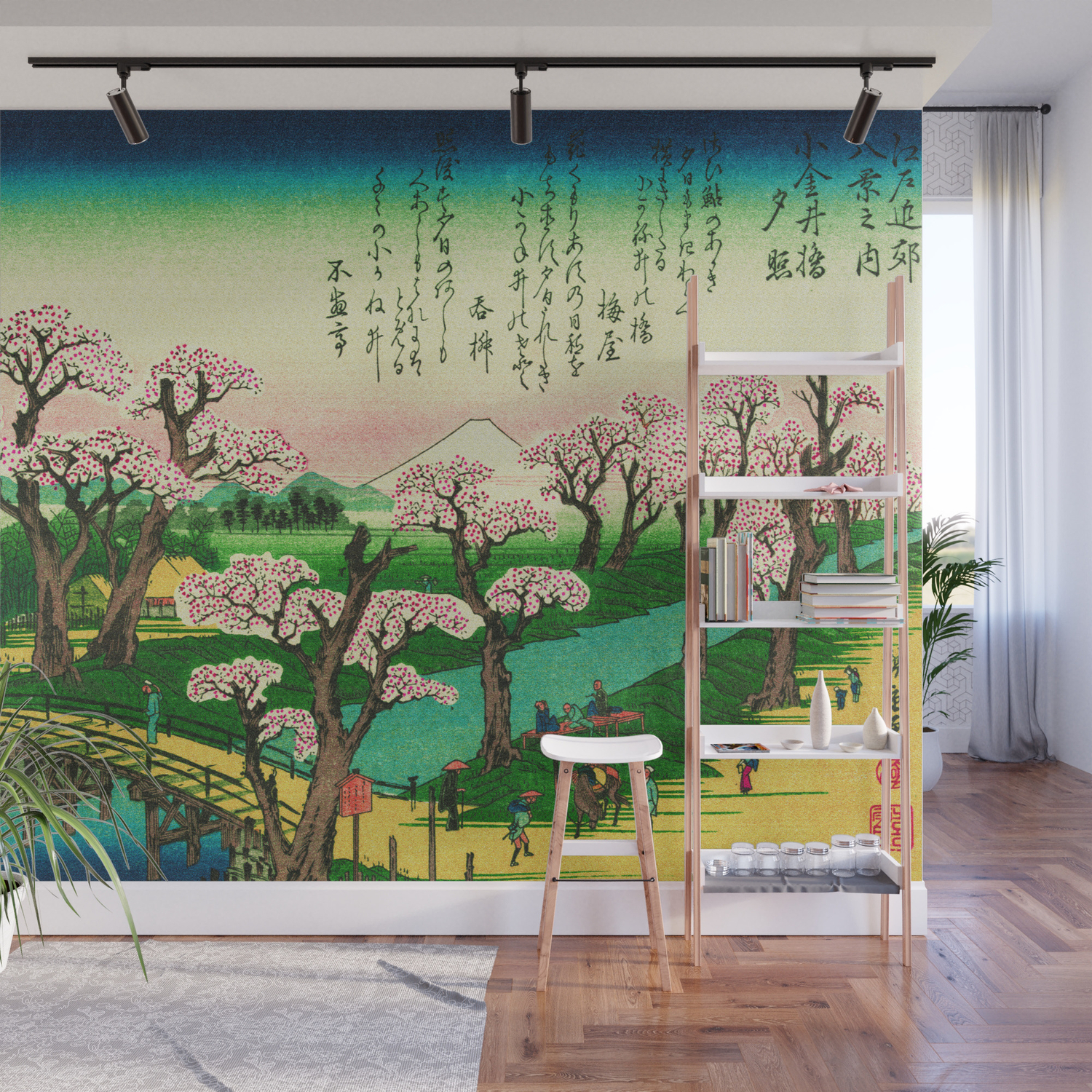Evening Glow At Koganei Bridge Wall Mural By Yesteryears Society6 Evening Glow At Koganei Bridge Wall Mural By Yesteryears Society6