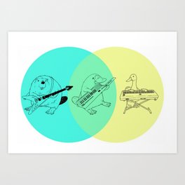 Keytar Platypus Venn Diagram Art Print
