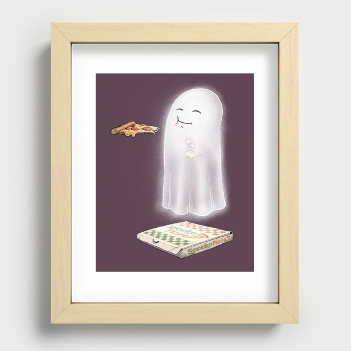 Spooko the Pizza Ghost Recessed Framed Print