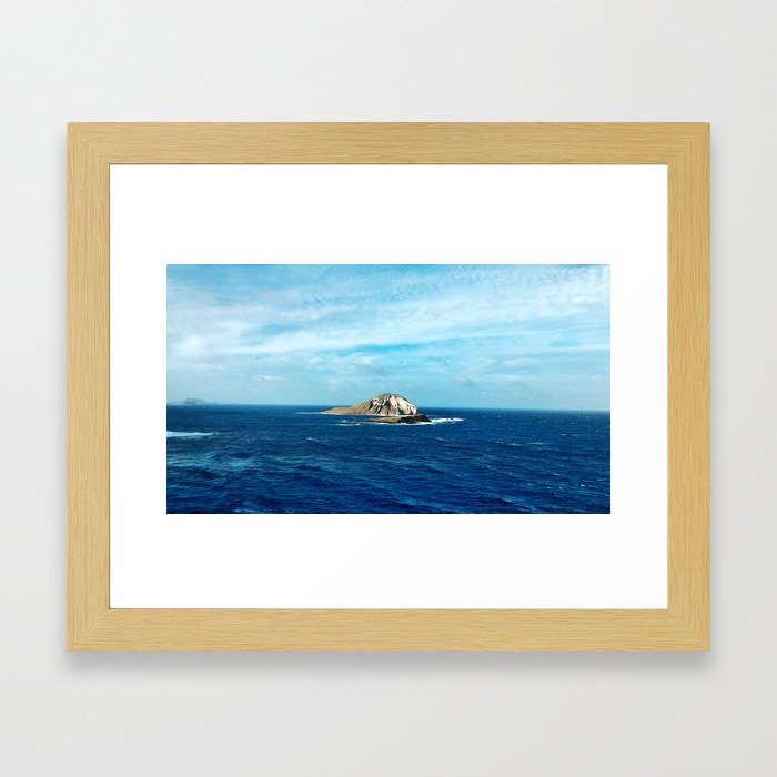 Lava Peeking Out of the Water Framed Art Print