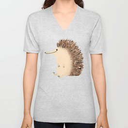 Happy Hedgehog Sketch V Neck T Shirt