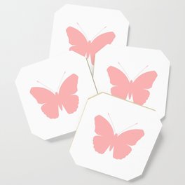 Pink Butterfly Design Coaster