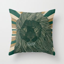 Male Lion Throw Pillow