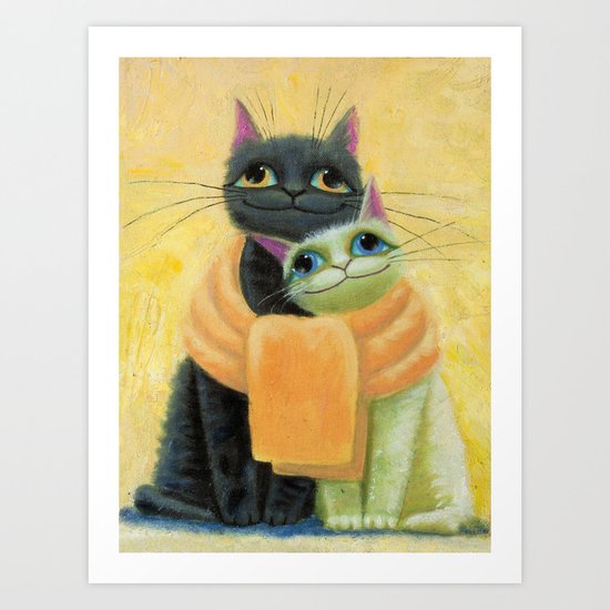 cat play Art Print