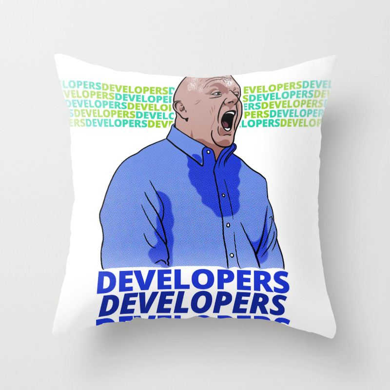 Steve Ballmer Developers Developers Throw Pillow By Cleverrick