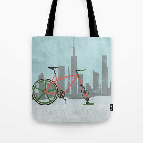 Urban Winter Cycling Tote Bag