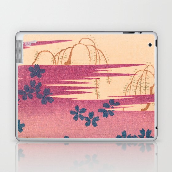 Spring Trees Vintage Japanese Landscape Print Laptop & iPad Skin