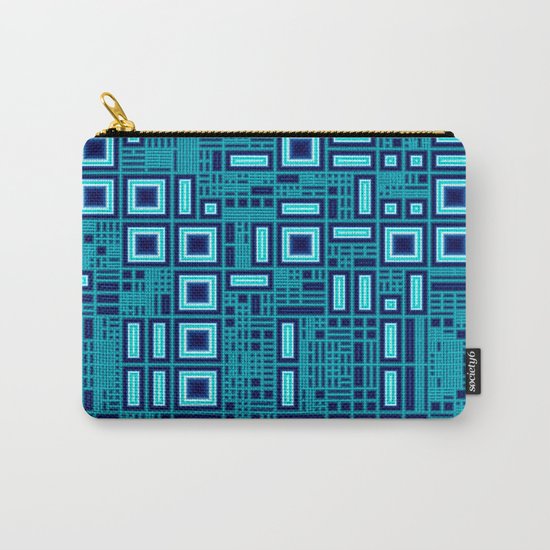 Blue digital geometric abstraction Carry-All Pouch