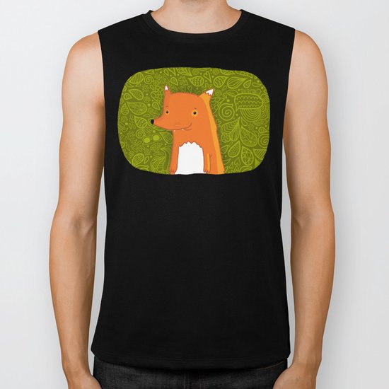 Cute cartoon fox Biker Tank