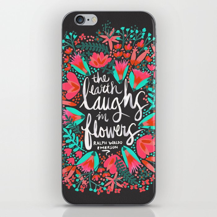 The Earth Laughs in Flowers – Pink & Charcoal iPhone Skin