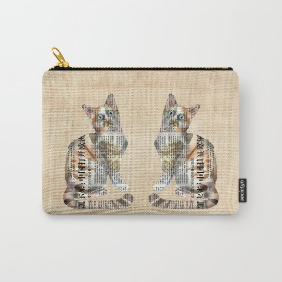 Cat Newspaper Collage Carry-All Pouch