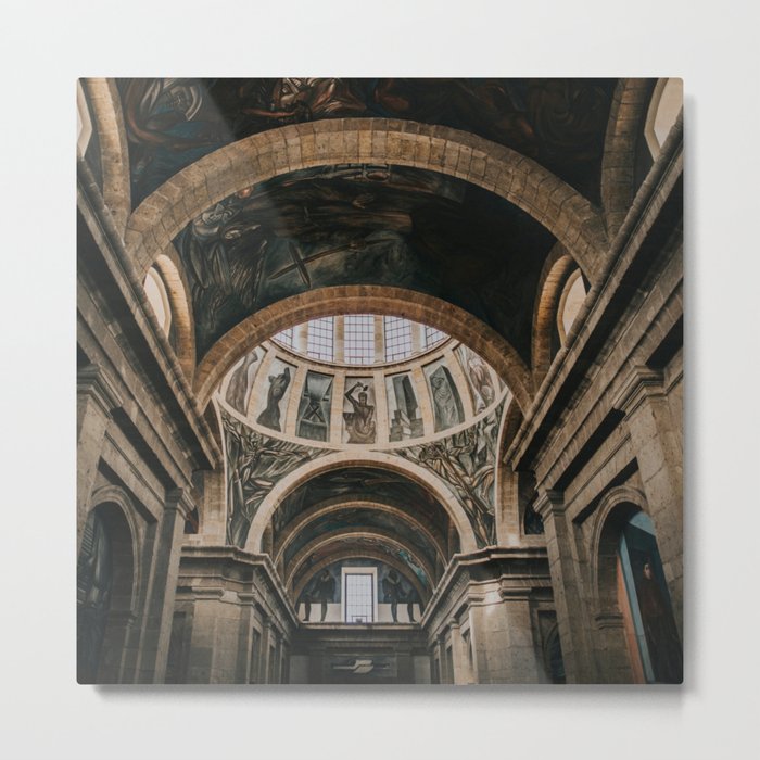Mexico Photography - The Beautiful Ceiling Of A Majestic Building Metal Print