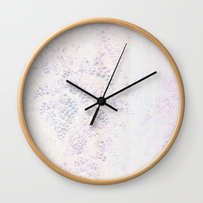 white shimmering ivy wall Wall Clock