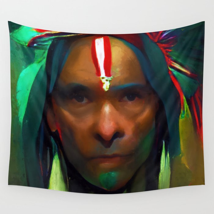 Native American Chief Wall Tapestry