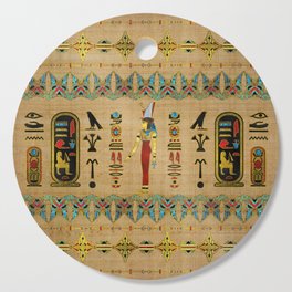 Egyptian Mut Ornament on papyrus Cutting Board