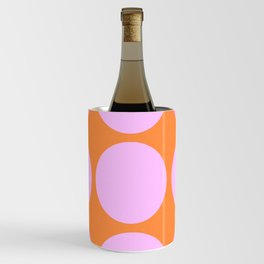 Retro Modern Fall 2022 Pink Polka Dots On Orange Wine Chiller