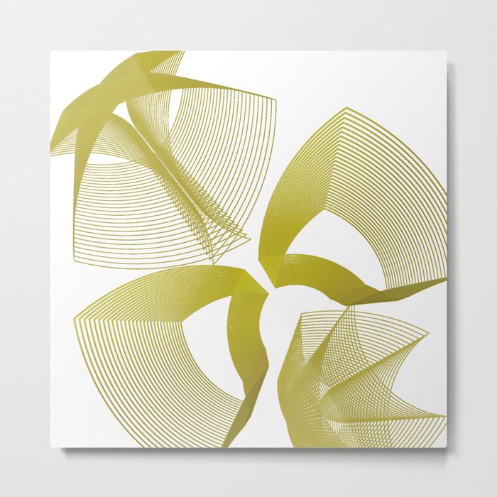 Gold geometric Elegant minimal linear  Metal Print