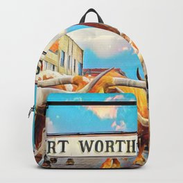 Fort Worth Texas Backpack | Souvenir, Flag, Fortworthtexas, Streets, Cityscape, Painting, City, Fortworthcity, Fortworth, Fortworthskyline 