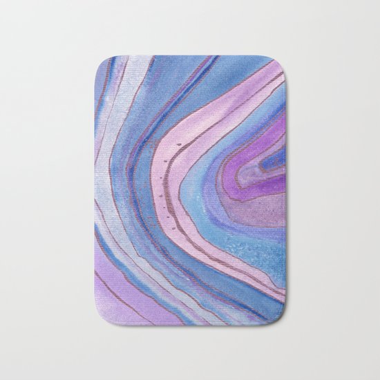AGATE Inspired Watercolor Abstract 06 Bath Mat