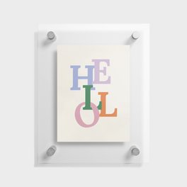 Hello Colorful Welcome Lettering | Pastel Typography Quote Floating Acrylic Print