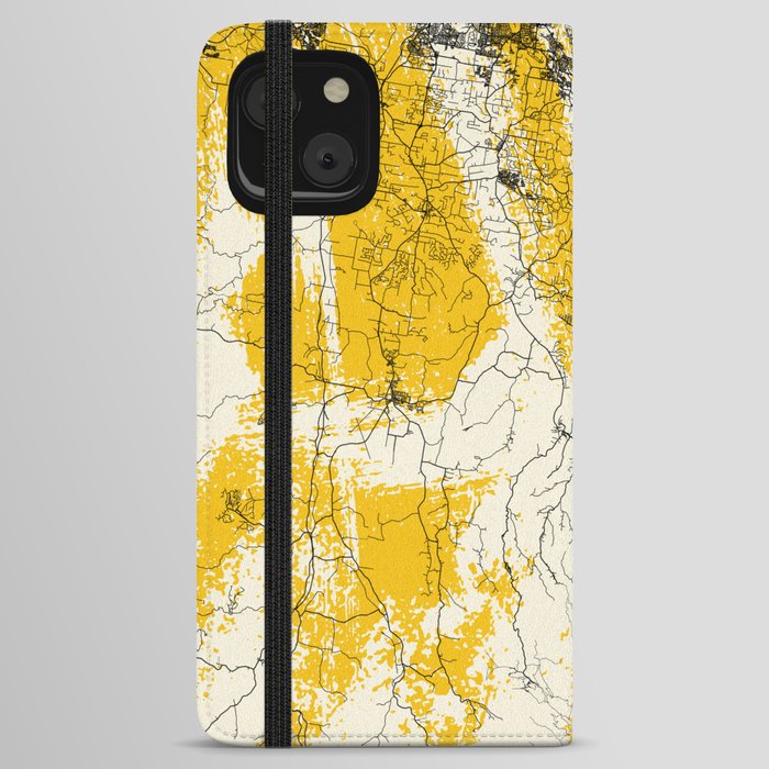 Gold Coast, Australia - Illustrated Map Poster. Aesthetic  iPhone Wallet Case